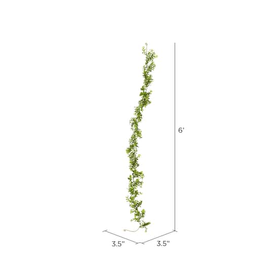 6ft. Green Boxwood Moderne Garland